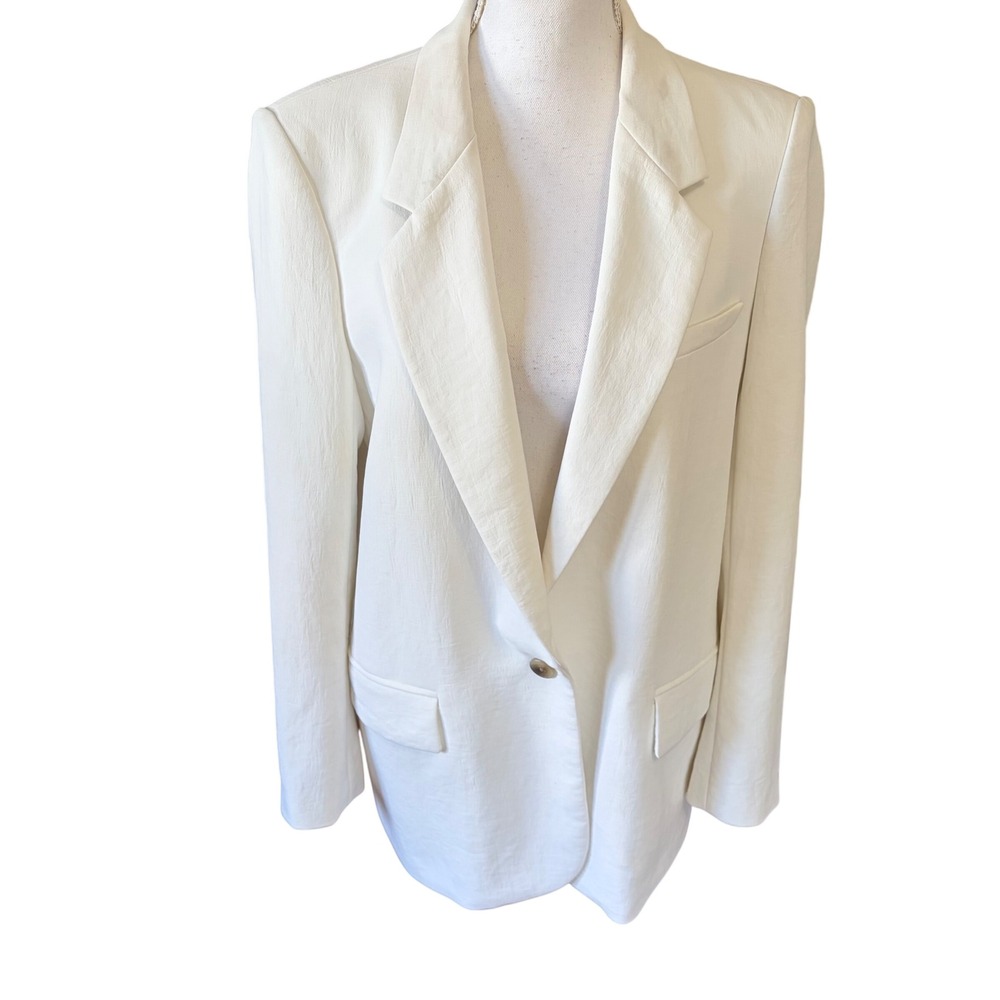 Open Edit Off White Oversized Blazer Size Medium Office Work Minimalist Neutral